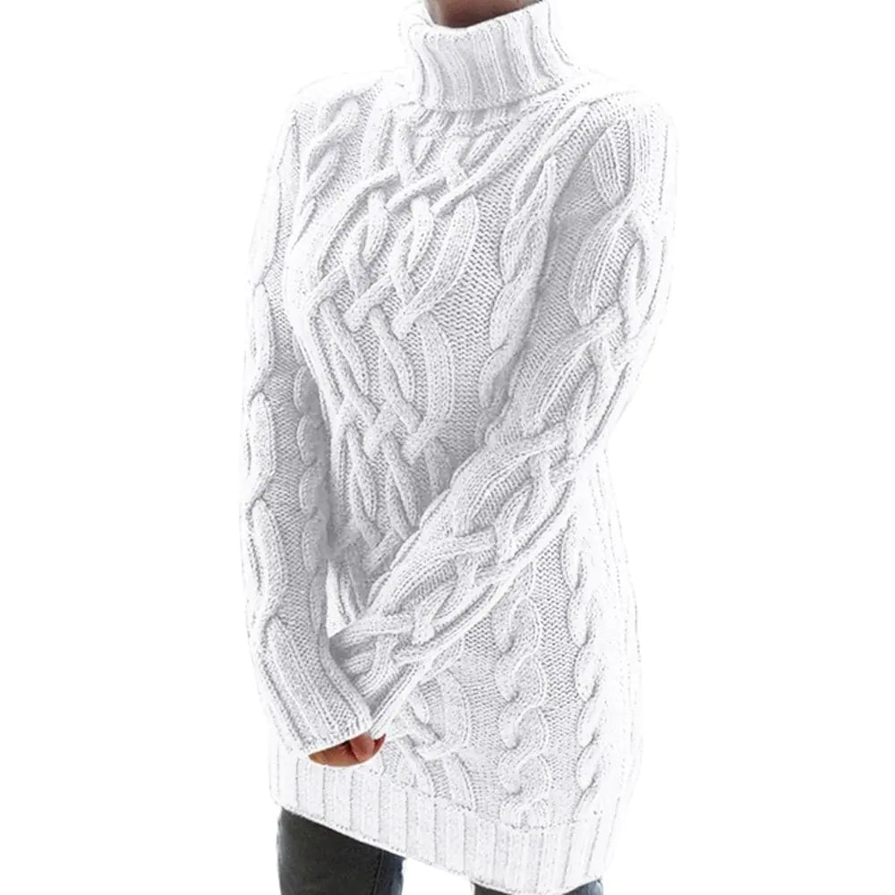 Turtleneck Twist Knitted Sweater Dress