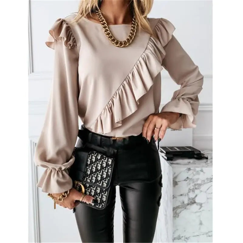 Ruffles O-Neck Blouse